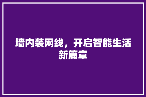 墙内装网线，开启智能生活新篇章 现代风格装饰