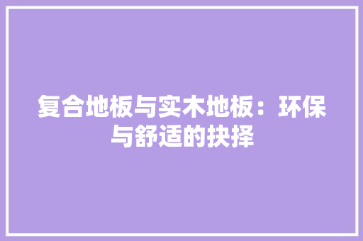 复合地板与实木地板：环保与舒适的抉择 现代风格装饰