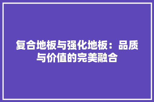 复合地板与强化地板：品质与价值的完美融合 现代风格装饰