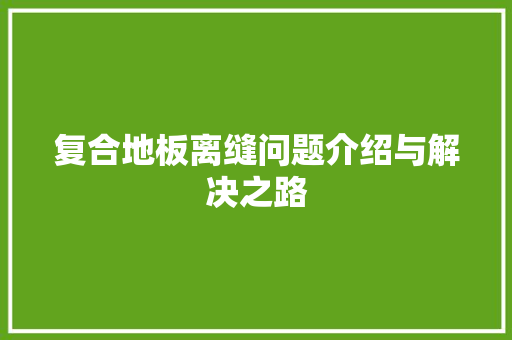 复合地板离缝问题介绍与解决之路 现代风格装饰