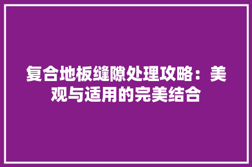 复合地板缝隙处理攻略：美观与适用的完美结合 现代风格装饰