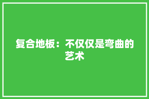 复合地板：不仅仅是弯曲的艺术 现代风格装饰