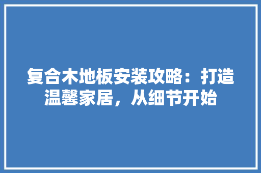 复合木地板安装攻略：打造温馨家居，从细节开始 现代风格装饰