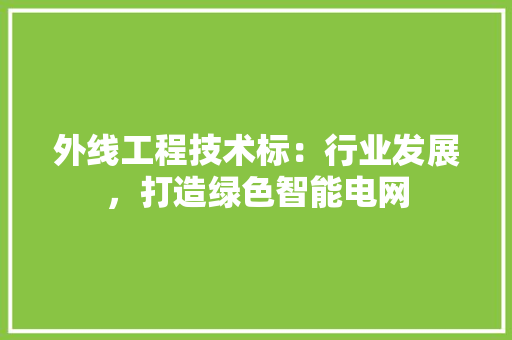 外线工程技术标：行业发展，打造绿色智能电网 现代风格装饰