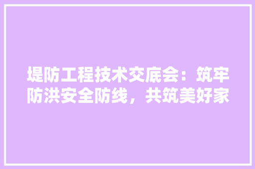 堤防工程技术交底会：筑牢防洪安全防线，共筑美好家园 现代风格装饰