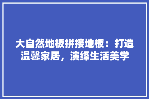 大自然地板拼接地板：打造温馨家居，演绎生活美学 现代风格装饰