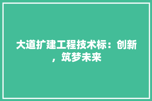大道扩建工程技术标：创新，筑梦未来 现代风格装饰