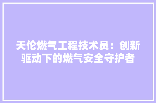 天伦燃气工程技术员：创新驱动下的燃气安全守护者 现代风格装饰