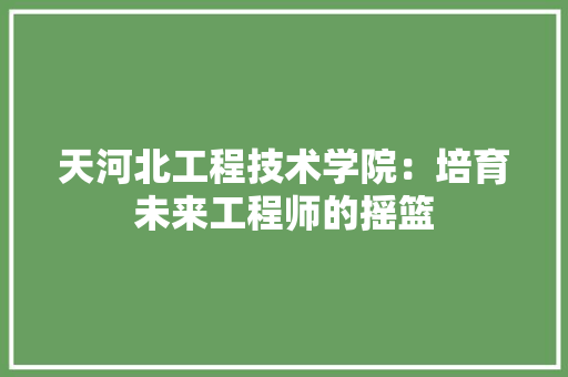 天河北工程技术学院：培育未来工程师的摇篮 现代风格装饰
