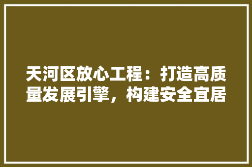 天河区放心工程：打造高质量发展引擎，构建安全宜居社区 现代风格装饰