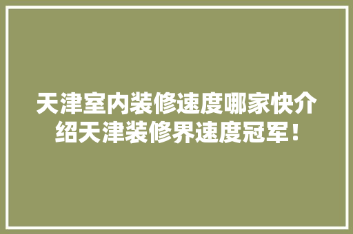 天津室内装修速度哪家快介绍天津装修界速度冠军！ 现代风格装饰
