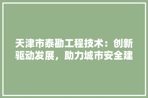 天津市泰勘工程技术：创新驱动发展，助力城市安全建设 现代风格装饰