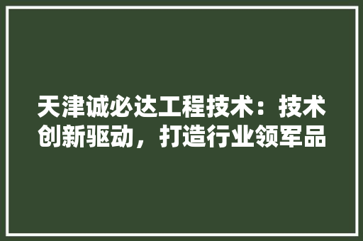 天津诚必达工程技术：技术创新驱动，打造行业领军品牌 现代风格装饰