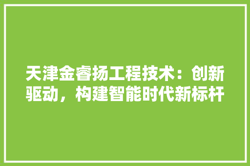 天津金睿扬工程技术：创新驱动，构建智能时代新标杆 现代风格装饰