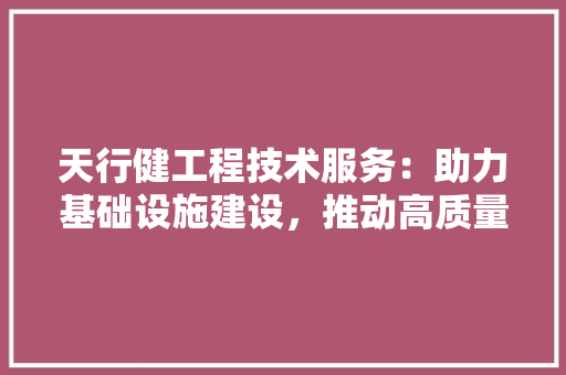 天行健工程技术服务：助力基础设施建设，推动高质量发展 现代风格装饰
