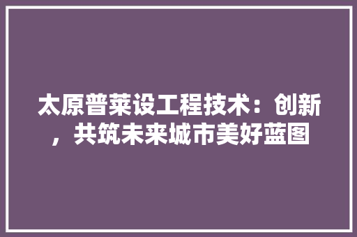 太原普莱设工程技术：创新，共筑未来城市美好蓝图 现代风格装饰