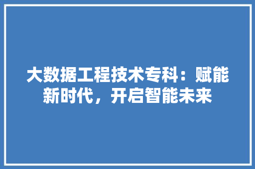 大数据工程技术专科：赋能新时代，开启智能未来 现代风格装饰