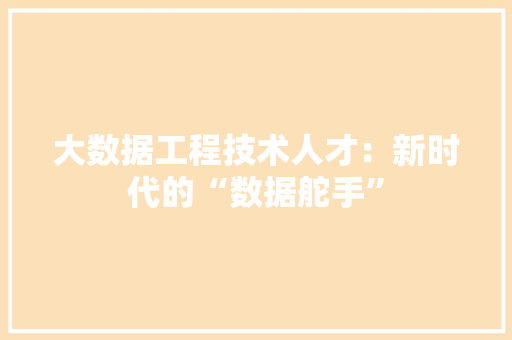 大数据工程技术人才：新时代的“数据舵手” 现代风格装饰