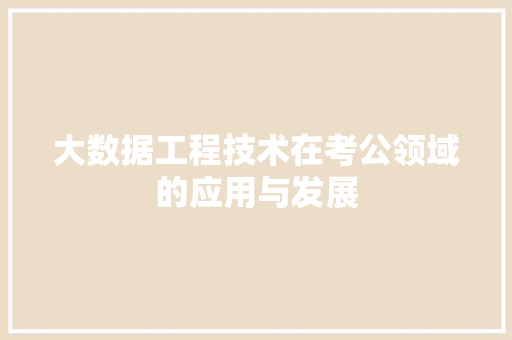大数据工程技术在考公领域的应用与发展 现代风格装饰