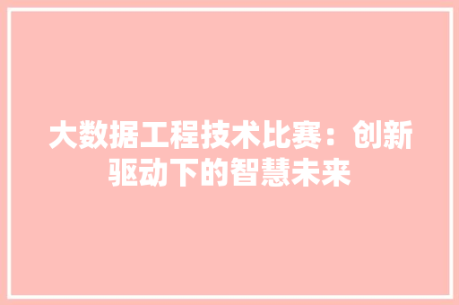 大数据工程技术比赛：创新驱动下的智慧未来 现代风格装饰