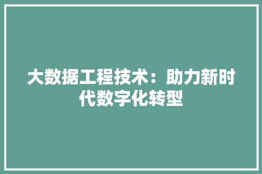 大数据工程技术：助力新时代数字化转型 现代风格装饰