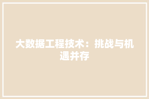 大数据工程技术：挑战与机遇并存 现代风格装饰