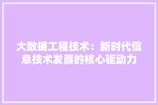 大数据工程技术：新时代信息技术发展的核心驱动力 现代风格装饰