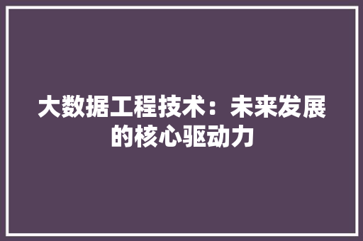 大数据工程技术：未来发展的核心驱动力 现代风格装饰