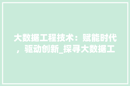 大数据工程技术：赋能时代，驱动创新_探寻大数据工程师的职业生涯 现代风格装饰