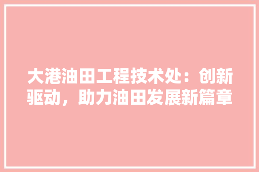 大港油田工程技术处：创新驱动，助力油田发展新篇章 现代风格装饰