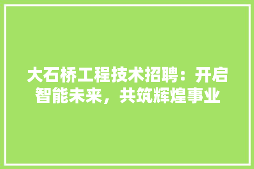 大石桥工程技术招聘：开启智能未来，共筑辉煌事业 现代风格装饰