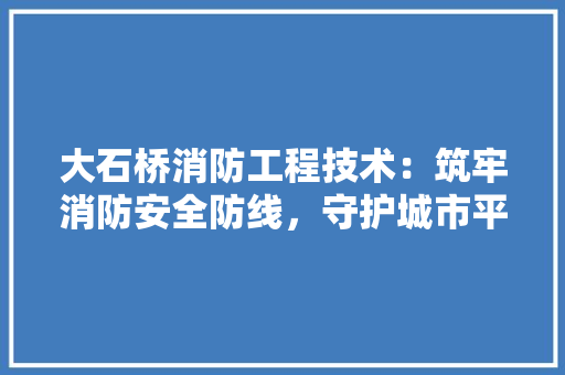大石桥消防工程技术：筑牢消防安全防线，守护城市平安 现代风格装饰