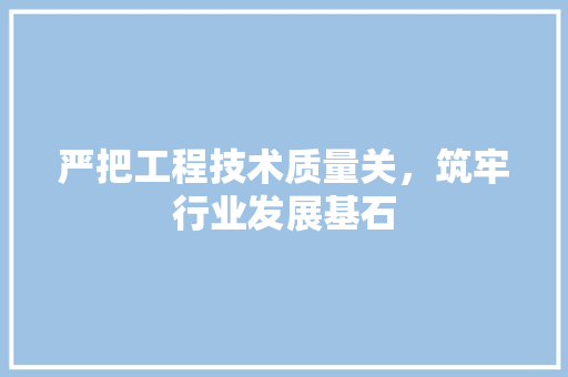 严把工程技术质量关，筑牢行业发展基石 家居装修