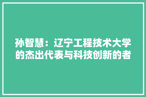 孙智慧：辽宁工程技术大学的杰出代表与科技创新的者 现代风格装饰