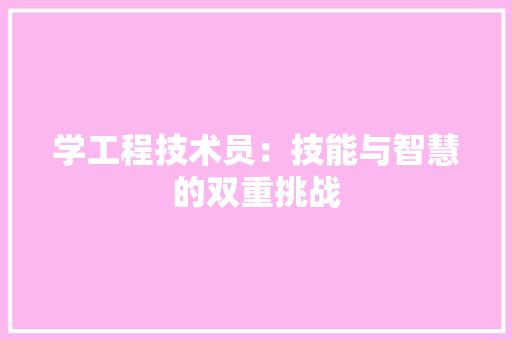 学工程技术员：技能与智慧的双重挑战 现代风格装饰
