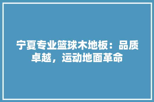 宁夏专业篮球木地板：品质卓越，运动地面革命 现代风格装饰