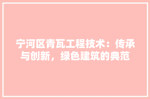 宁河区青瓦工程技术：传承与创新，绿色建筑的典范 现代风格装饰