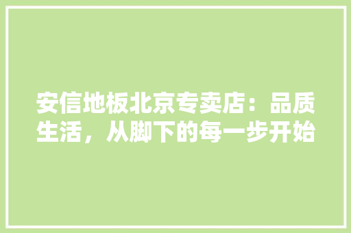 安信地板北京专卖店：品质生活，从脚下的每一步开始 现代风格装饰