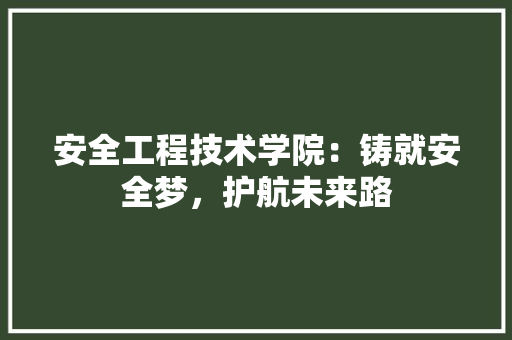 安全工程技术学院：铸就安全梦，护航未来路 现代风格装饰