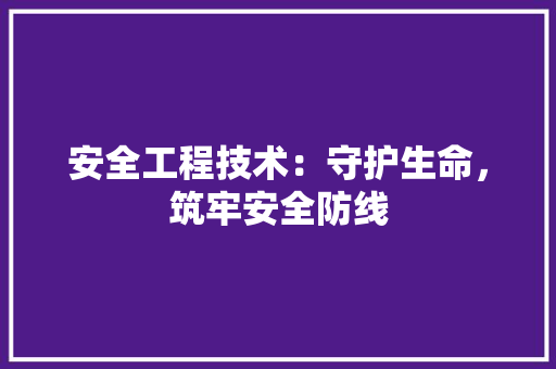 安全工程技术：守护生命，筑牢安全防线 现代风格装饰