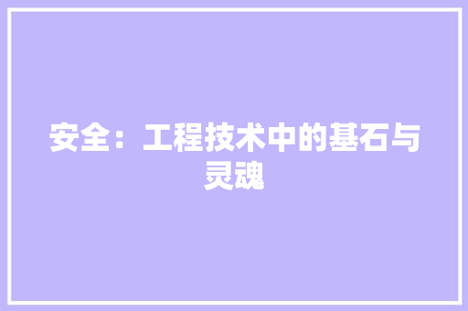 安全：工程技术中的基石与灵魂 现代风格装饰