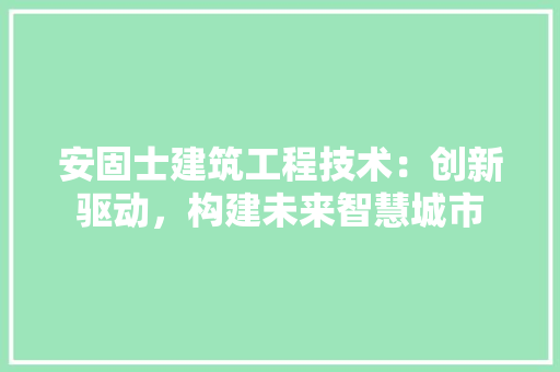 安固士建筑工程技术：创新驱动，构建未来智慧城市 现代风格装饰