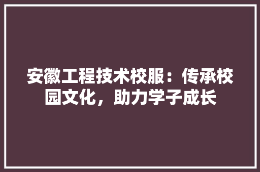 安徽工程技术校服：传承校园文化，助力学子成长 现代风格装饰