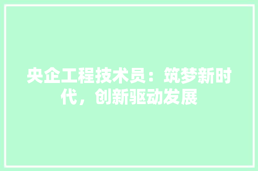 央企工程技术员：筑梦新时代，创新驱动发展 现代风格装饰
