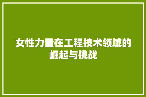 女性力量在工程技术领域的崛起与挑战 现代风格装饰