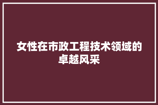 女性在市政工程技术领域的卓越风采 现代风格装饰