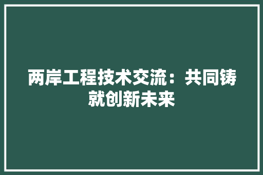 两岸工程技术交流：共同铸就创新未来 家居装修