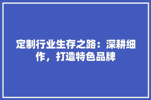 定制行业生存之路：深耕细作，打造特色品牌 现代风格装饰
