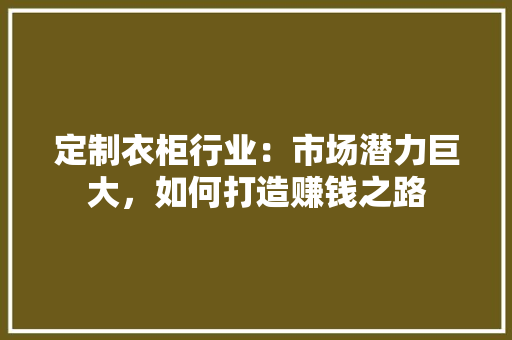 定制衣柜行业：市场潜力巨大，如何打造赚钱之路 现代风格装饰