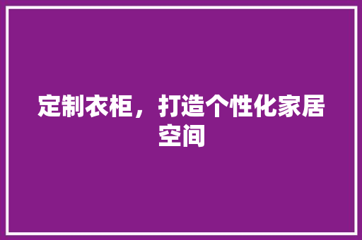 定制衣柜，打造个性化家居空间 现代风格装饰